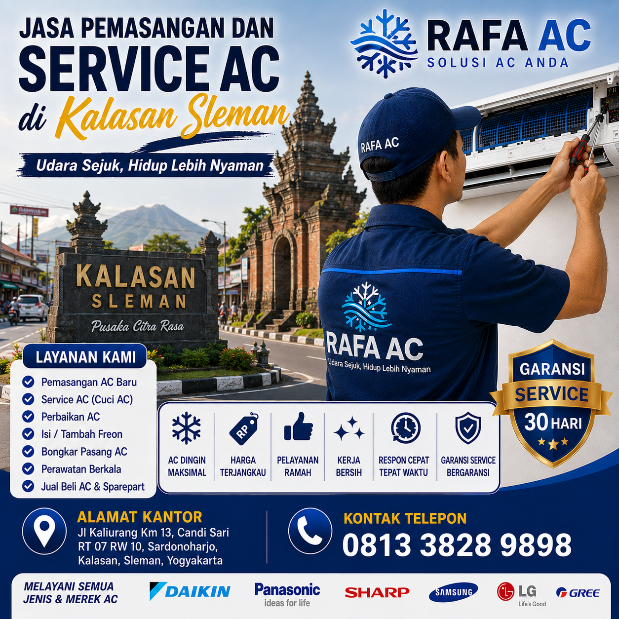 jasa pemasangan dan service ac kalasan sleman