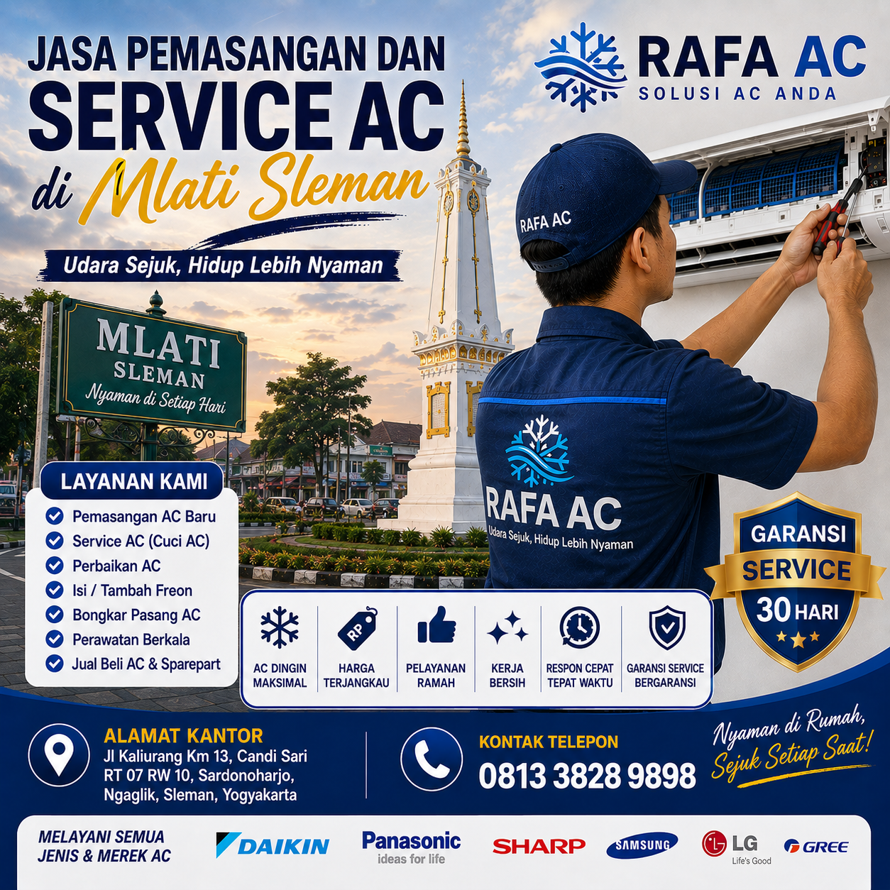 jasa pemasangan dan service ac mlati sleman