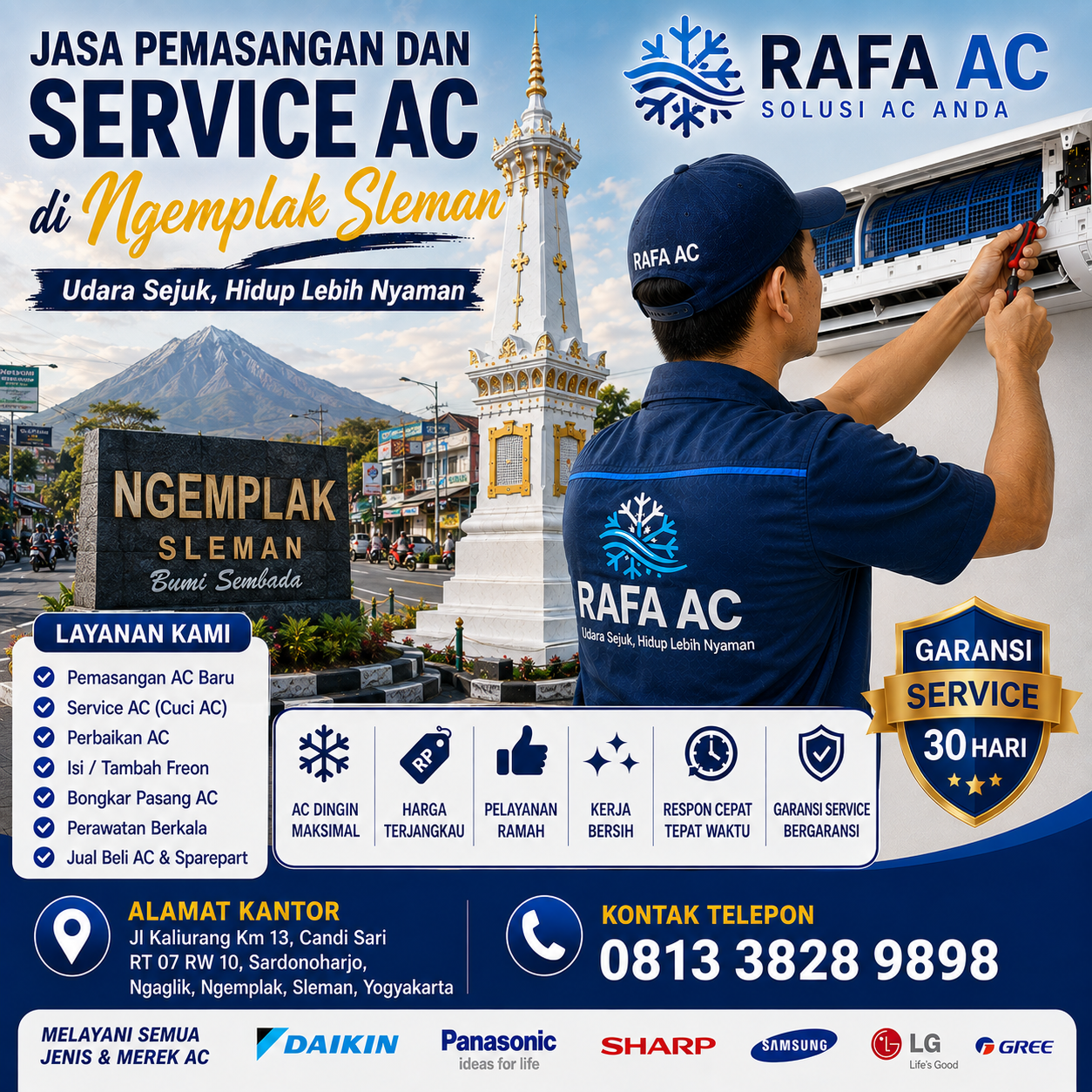 jasa pemasangan dan service ac ngemplak sleman