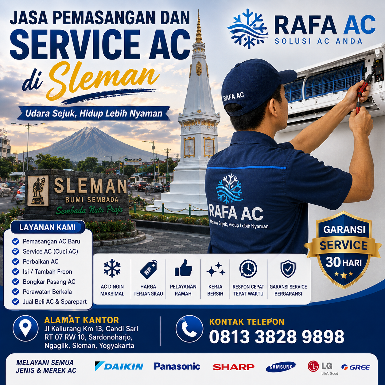 jasa pemasangan dan service ac sleman