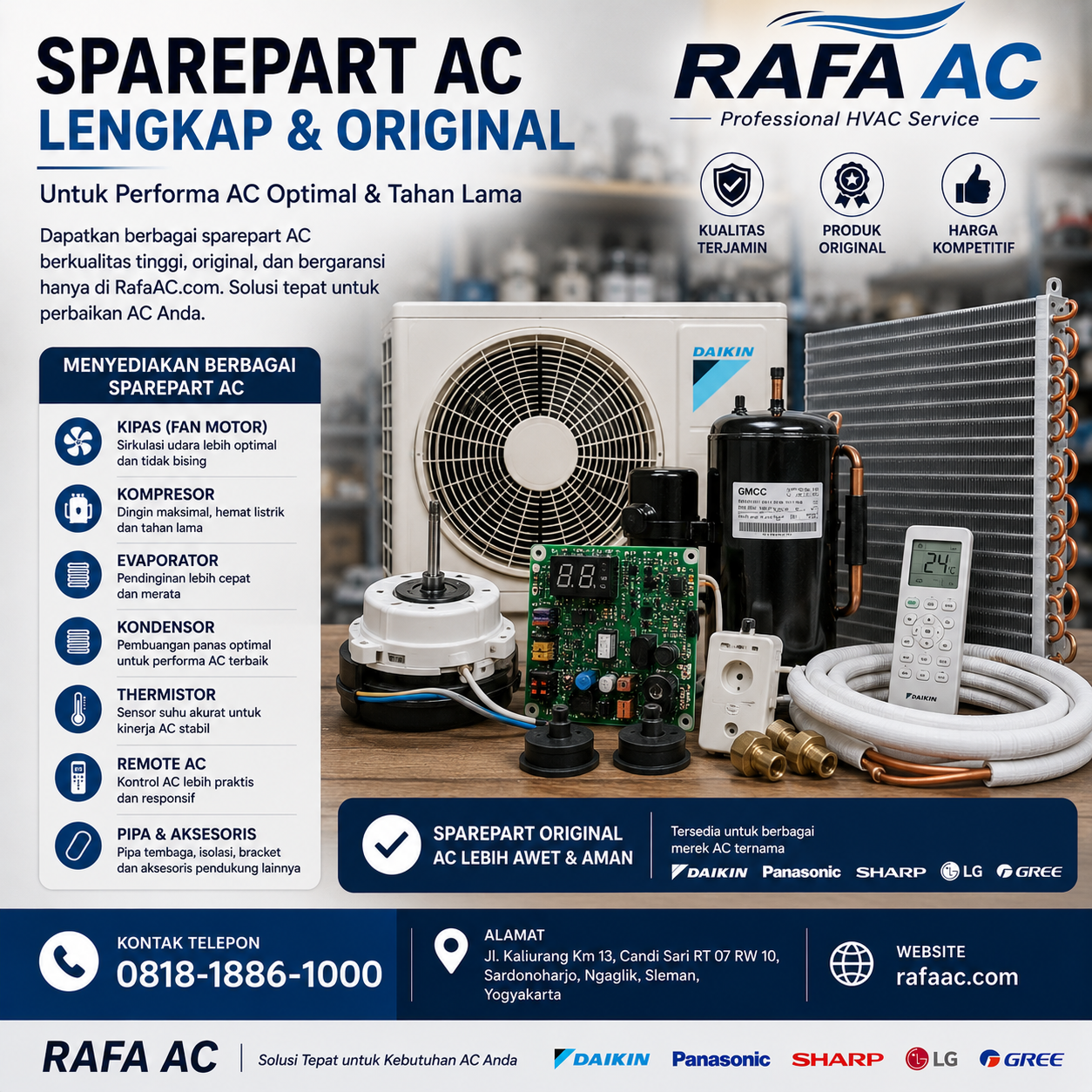 sparepart ac jogja